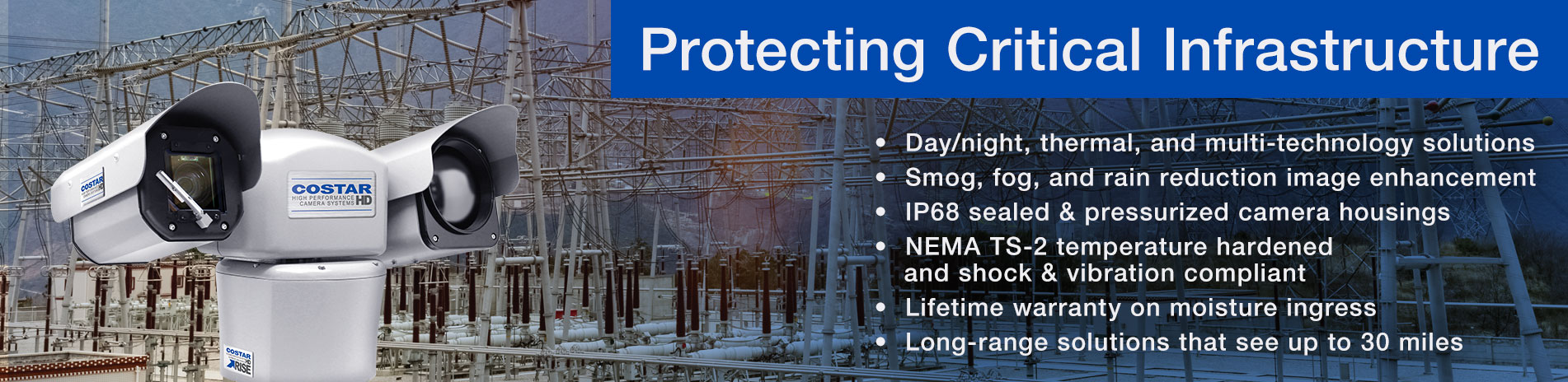 CostarHD Rugged HD surveillance video camera for critical infrastructure
