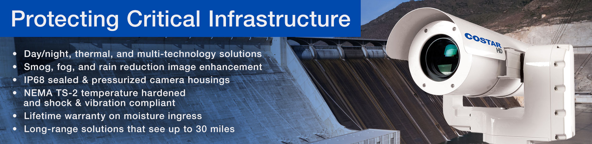 CostarHD Rugged HD surveillance video camera for critical infrastructure